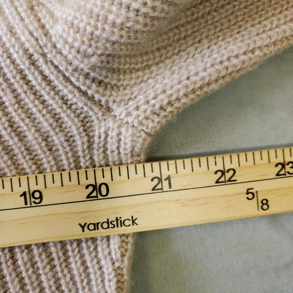 Vince 100% Cashmere Ribbed V-Neck Sweater Oatmeal Beige Medium - Picture 4 of 5